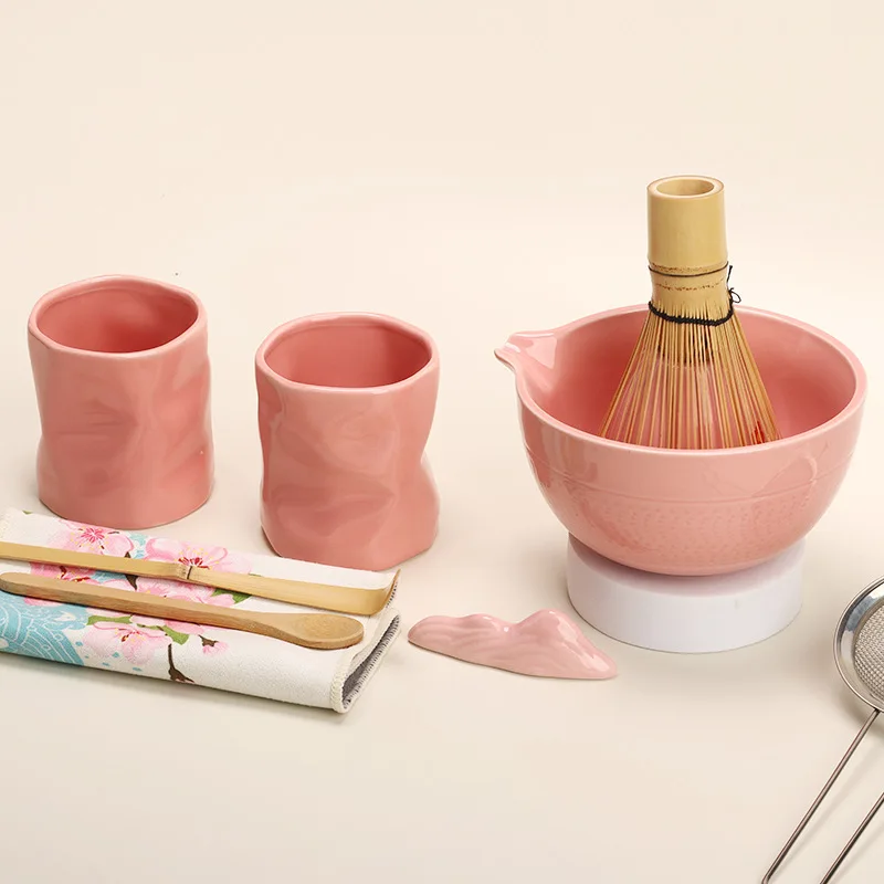 5/10 pçs conjunto de batedor matcha para iniciantes elegante madeira bambu japonês matcha chá fazendo kit com batedor titular colher peneira