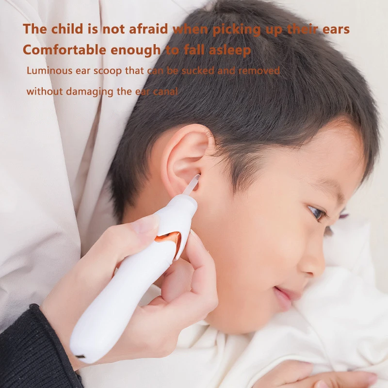 Electric Vacuum Ear Wax Remover Luminous Ear Pick Suction Device Ear Picking Spiral Ear Cleaning Tools For Children Kids Adults