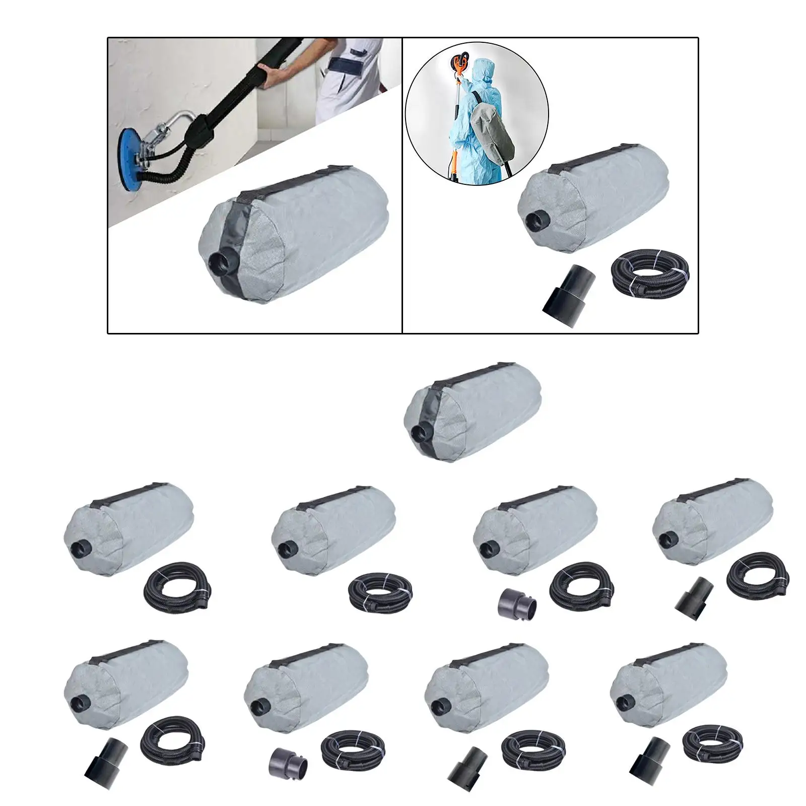 

Drywall Sander Dust Collection Bag Practical Professional Dust Bag Lightweight Folding Premium Drywall Sander Attachment