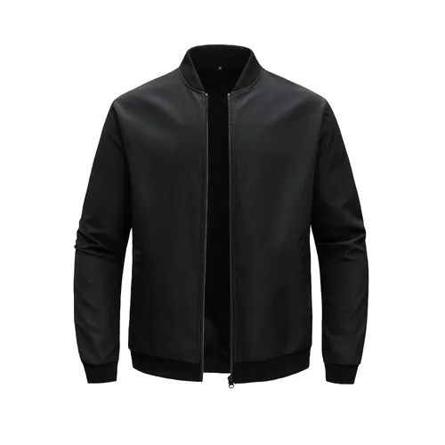 2024 primavera y otoño nueva chaqueta corta holgada de Color sólido con cuello de béisbol para hombres de negocios Casual abrigo fino tendencia
