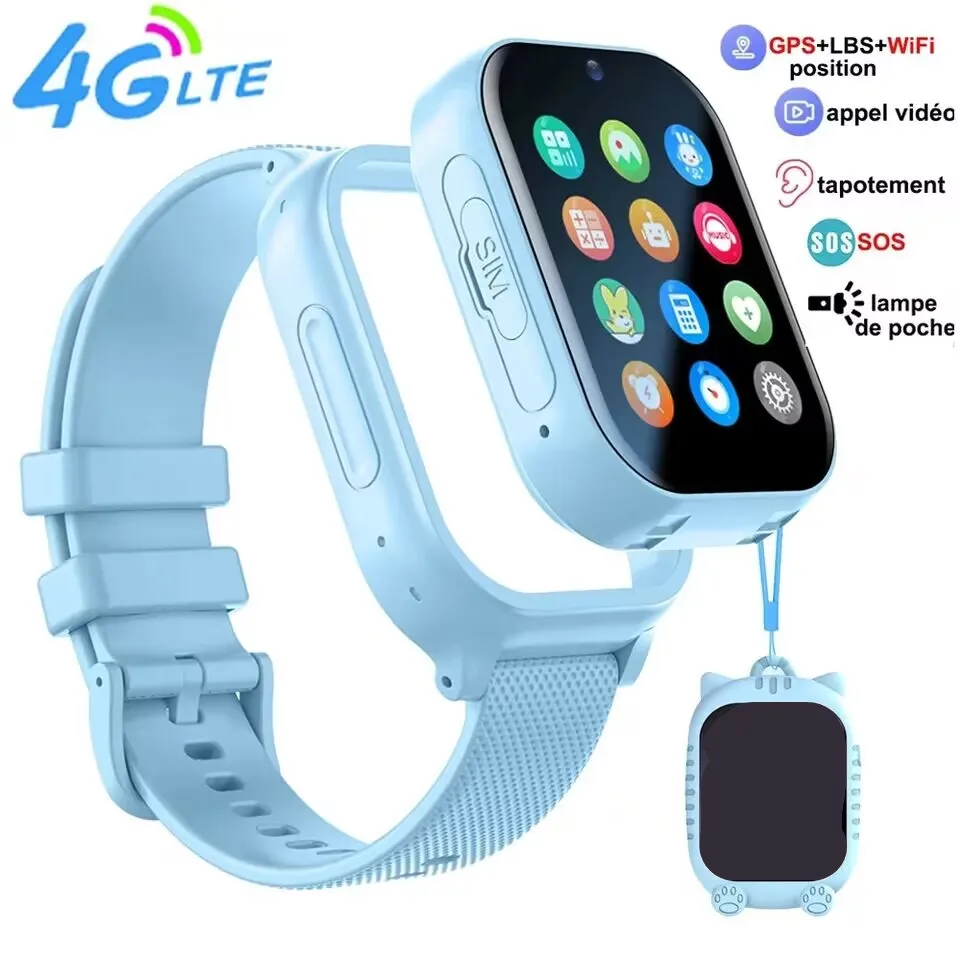 4G Kids Smartwatch SOS GPS Location Tracker Smart Watch For Kid Sim Card HD Video Call Camera Waterproof Smartwatch For Children