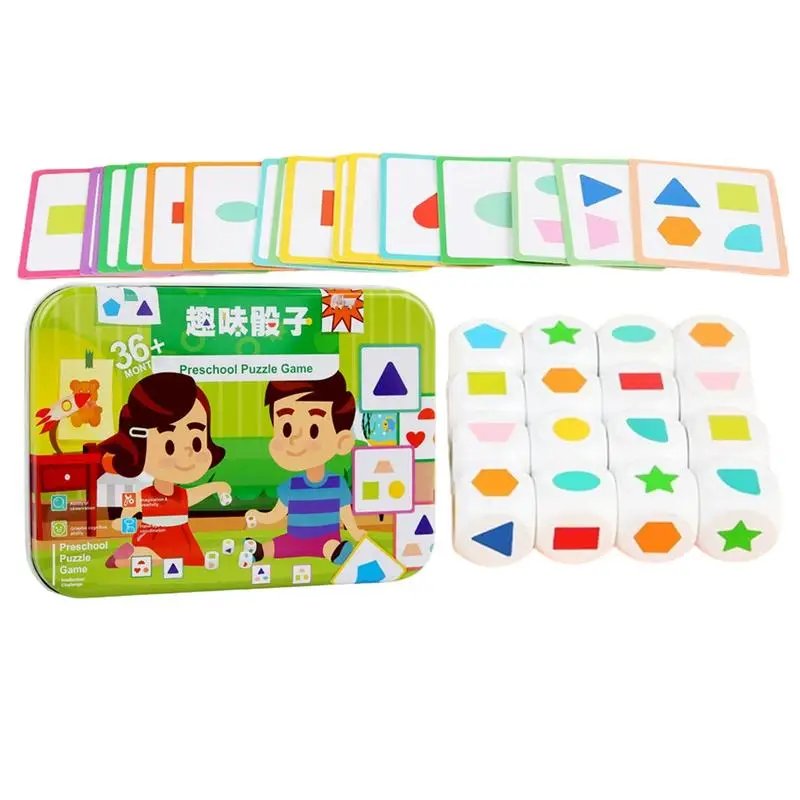 

Dice Stacking Game Education Playing Game Toys Stacking Puzzle Dice Fun Logic Thinking Shape Cognition Board Toys Wooden Board