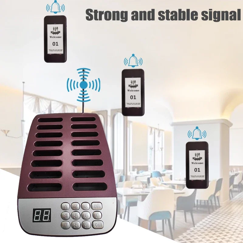 Restaurant Buzzer Pager Wireless Paging Guest Calling System 99CH Dessert Shop Church Food Truck/Court 315 MHz Charger Base Sale