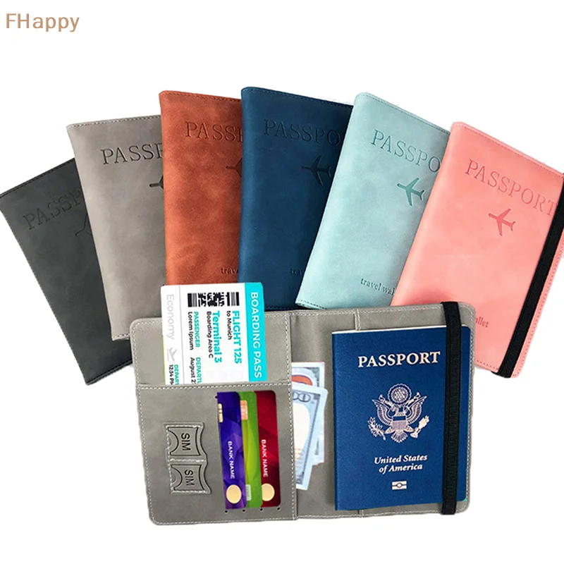 PU RFID Passport Cover Credit ID Card Wallet Waterproof Document Multi-Function ID Bank Card Wallet Case Travel Accessories