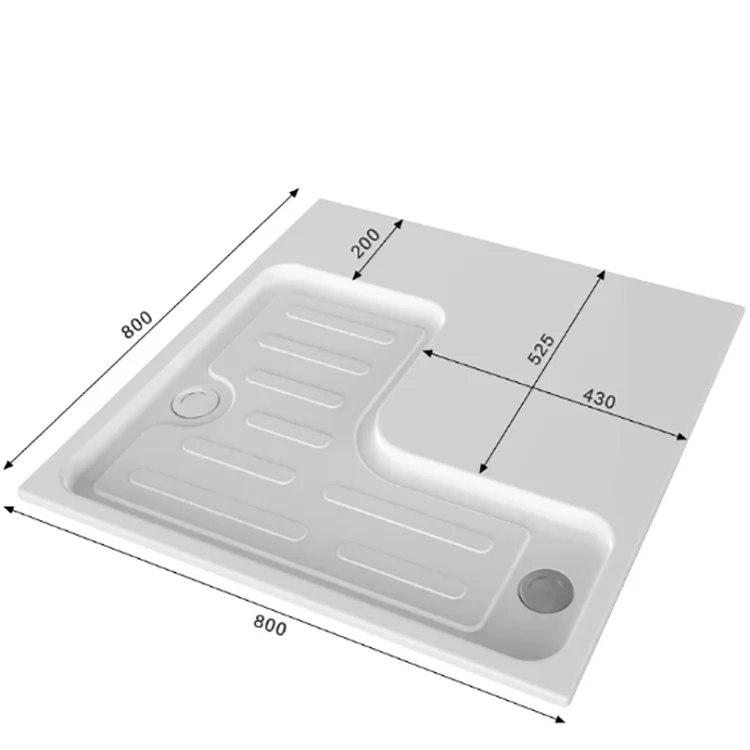 Hot Sale White Acrylic ABS RV Shower Tray 80x80cm Anti-Slip Caravan Bath Floor Trailer