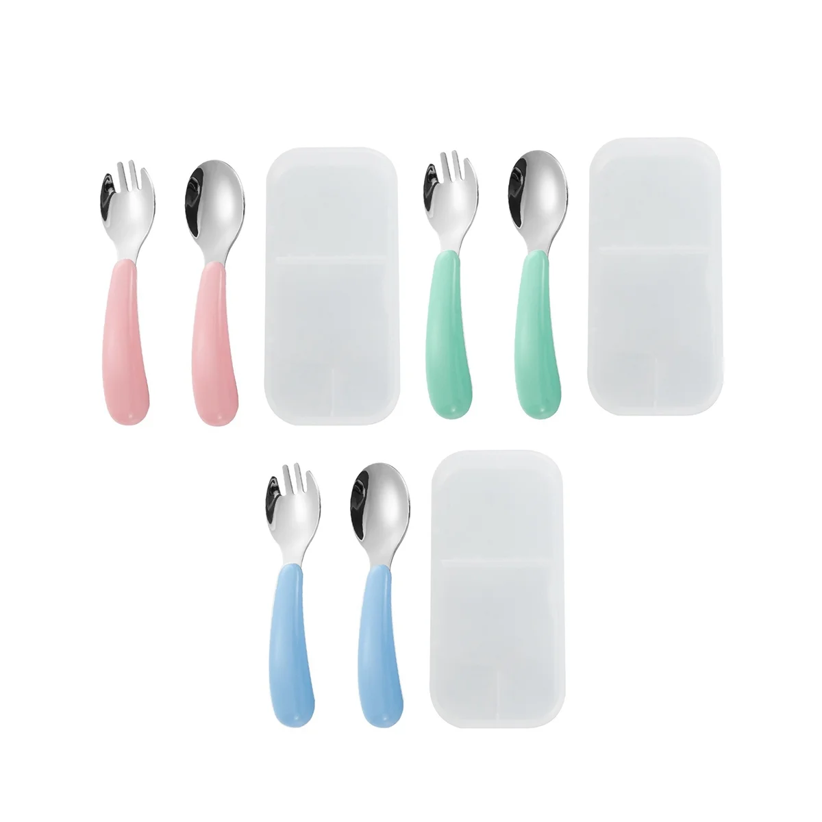 Toddler Utensils, 3 Forks & 3 Spoons,Thick Easy-Grip Handles,Perfect Length for New Self Feeders,Gentle on Gums & Teeth