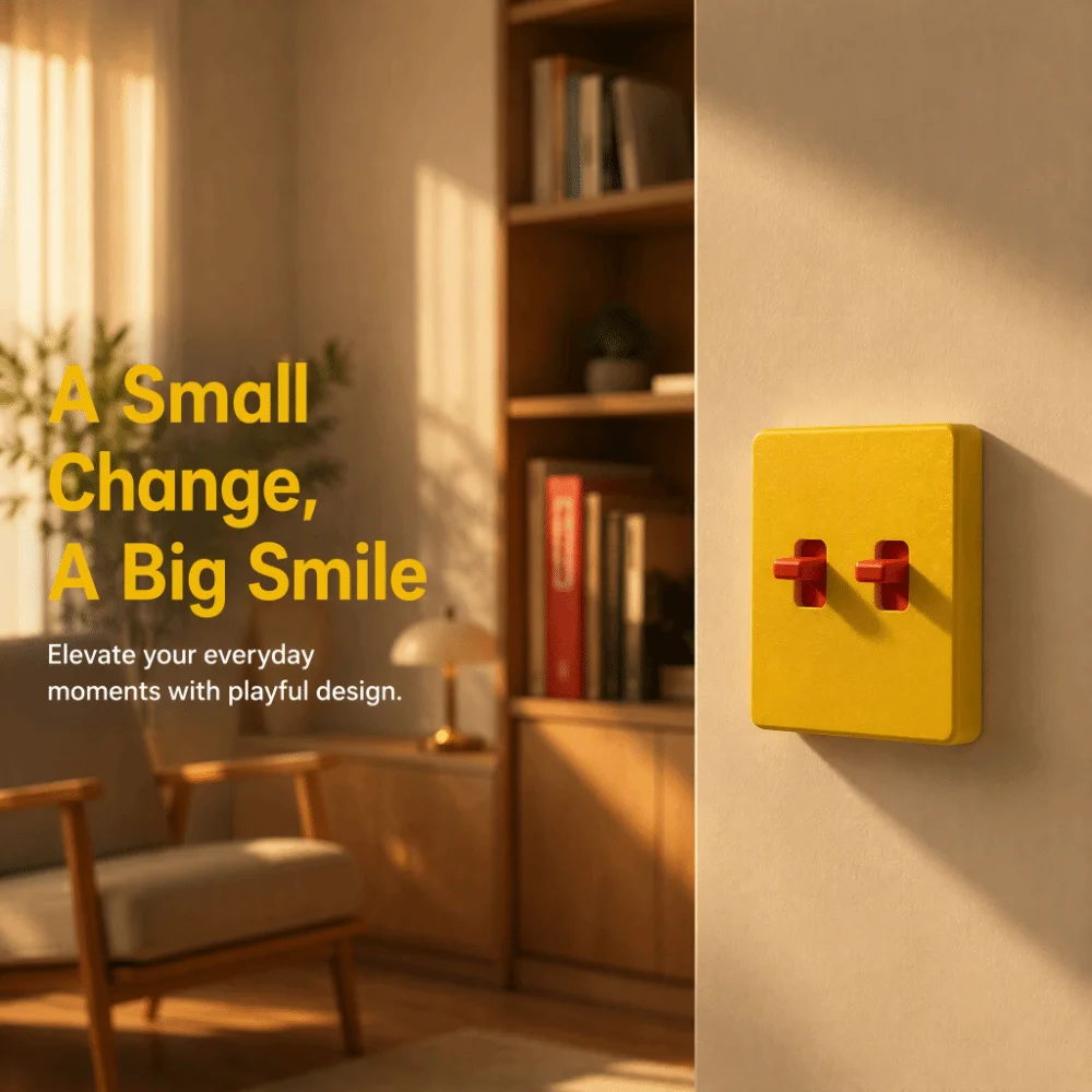 Creative Light Switch Guard Covers 3D Printed Removable Joystick Switch Stickers Self-Adhesive Waterproof