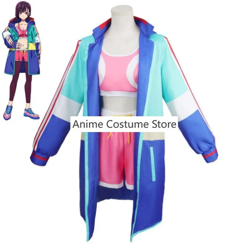 女性のための死んだコスプレ衣装,紫のかつら,セクシー,スポーツウェア,ハロウィーンの衣装,zom 100