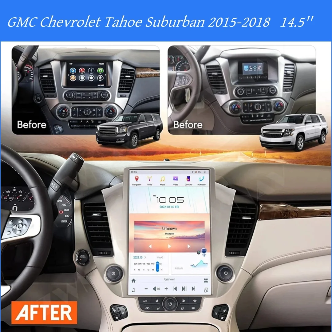 

15.6 Inch Car Radio GPS Navigation For GMC Chevrolet Tahoe Suburban 2015-2018 Android 13 Car Multimedia Carplay Stereo Player