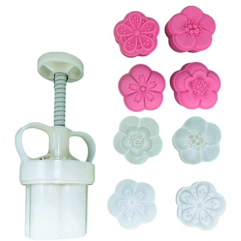 

H7EA Dessert Press Tool Mungbean Cake Molds Set Flower Dough Moulds Dessert Moulds Bakings Moulds for Making Dessert