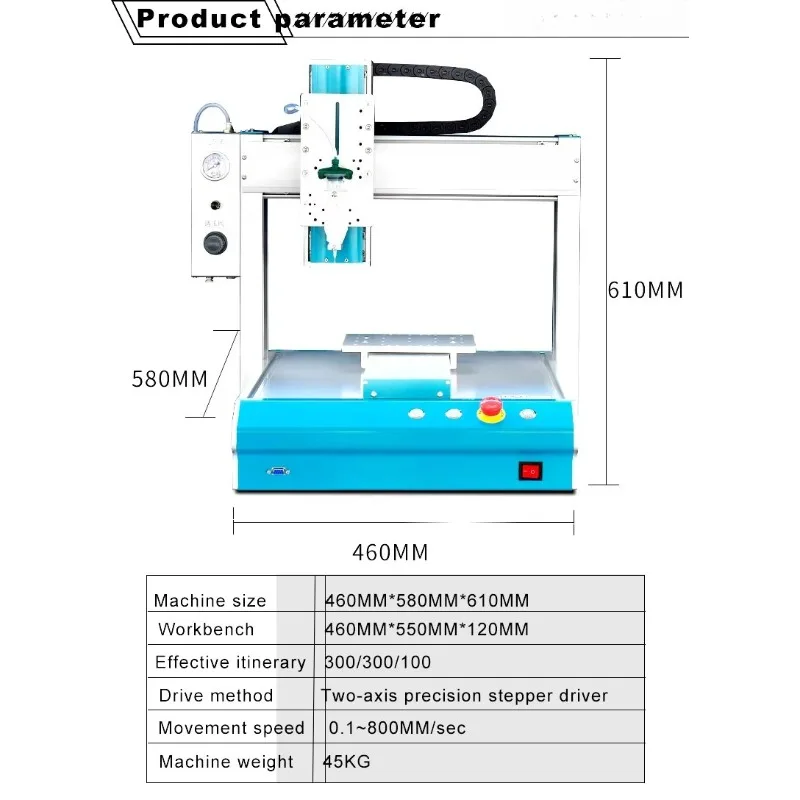 Fully Automatic Glue Applicator Coating Silicone Fast-drying Yellow Three-axis Dispensing Machine