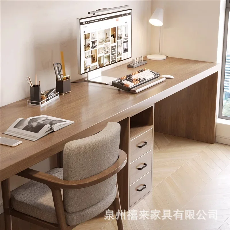 Solid wood double computer desk bedroom children's study table desk student home simple modern sofa back long table