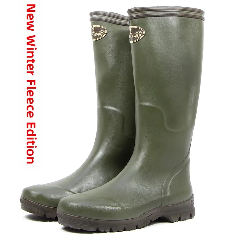 

Men's Outdoor Fiing Rain Boots Single Color Anti-Slip Rubber Waterproof oes Spring Autumn Faionable Hunting Water Boots