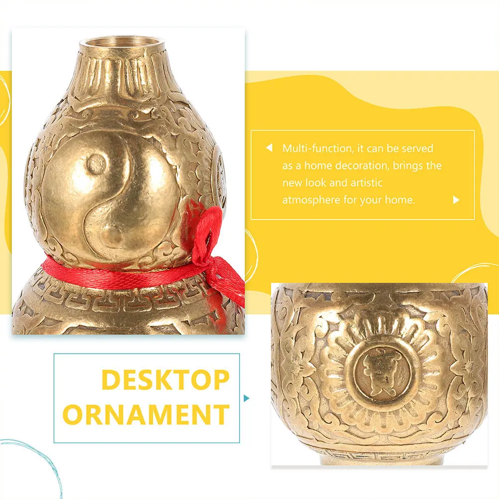 

Creative Copper Decor Desktop Ornament For Home Delicate Craft Craft Gourd Adornment Golden Color Gift