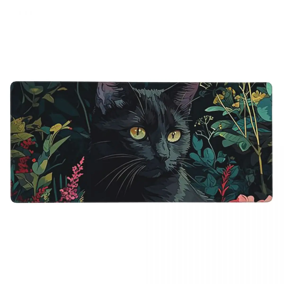 

Colour Charming Black Cat And Floral Large Mouse Pad Computer Keyboard Mouse Mat Gaming PC Laptop Desk Mat Office Table Mats