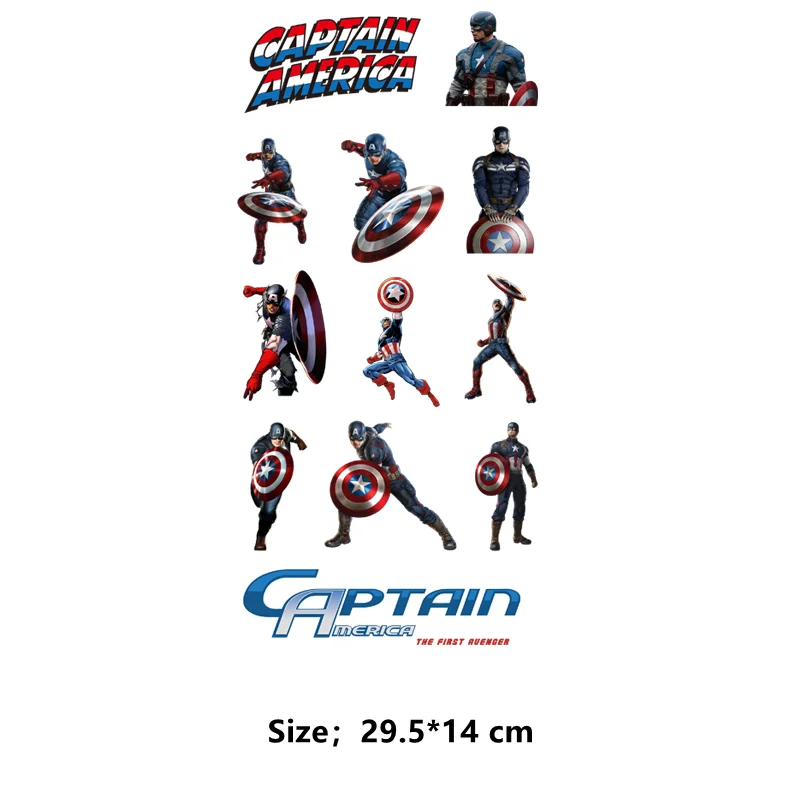 Captain America Kids clothing stickers Patches for clothes Ironing applications