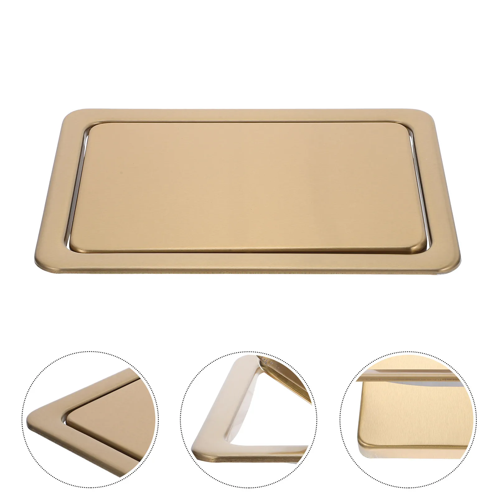 

Recessed Waste Bin Lid Stainless Steel Swing Trash Cover Space Saving Flush Mounted Kitchen Bathroom Trash Can Replacement Lid