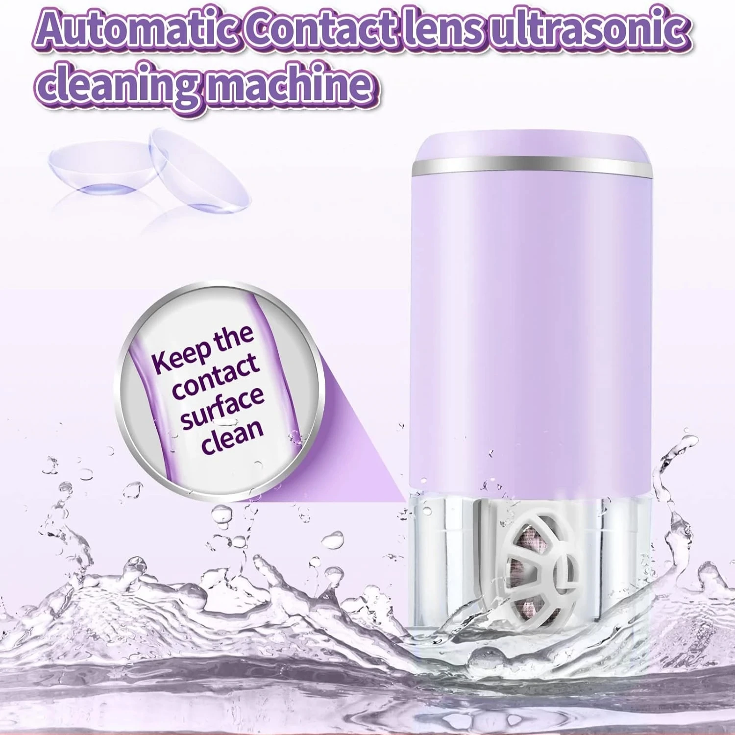 

Gentle and Efficient Advanced Ultrasonic Contact Lens Cleaner - Automatic Vibration Washer for Flawless and Consistent Deep Clea