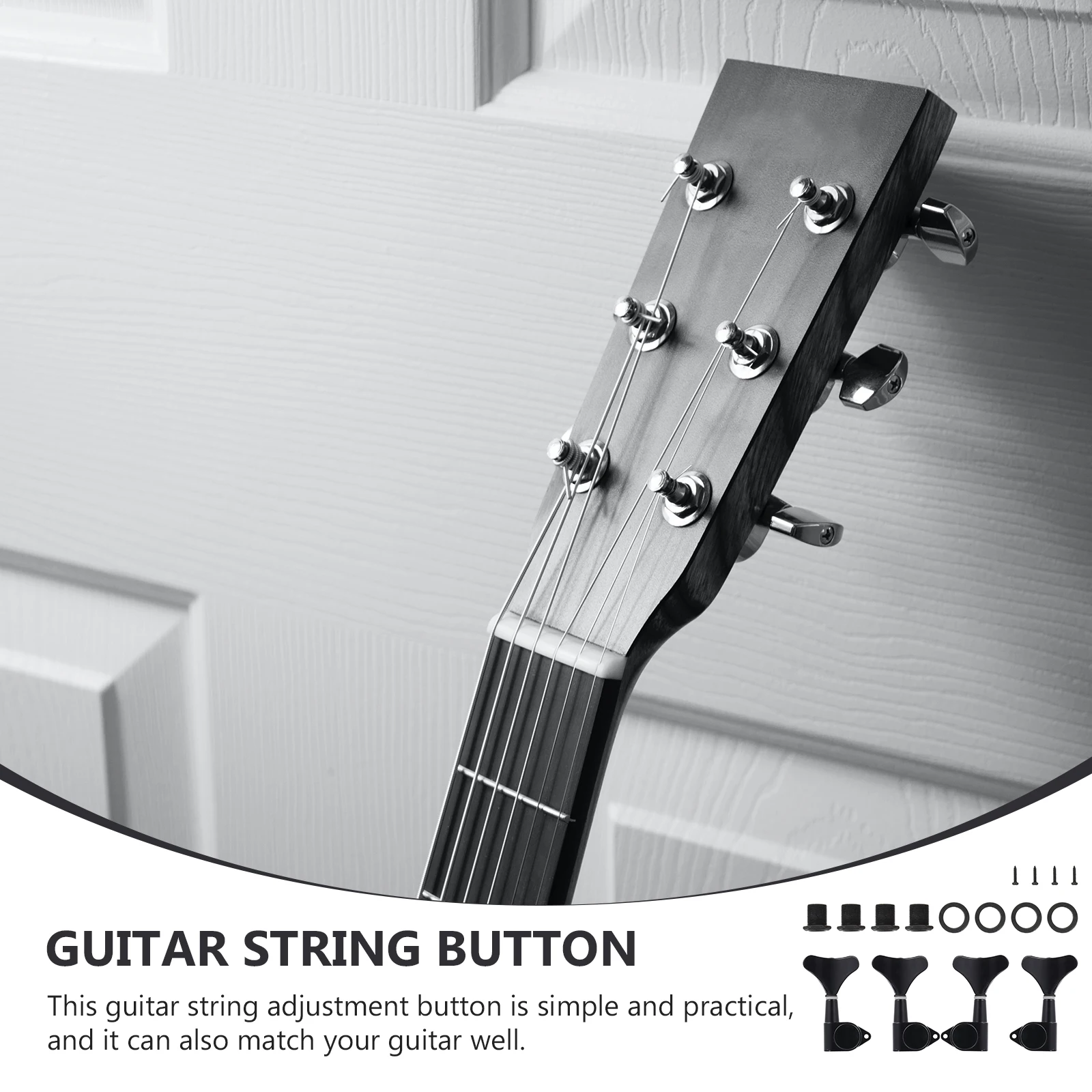 

4 Pcs Guitar Knob Metal Tuning Button Supply for Simple Adjuster Stringed Instrument Tuner Black Sturdy