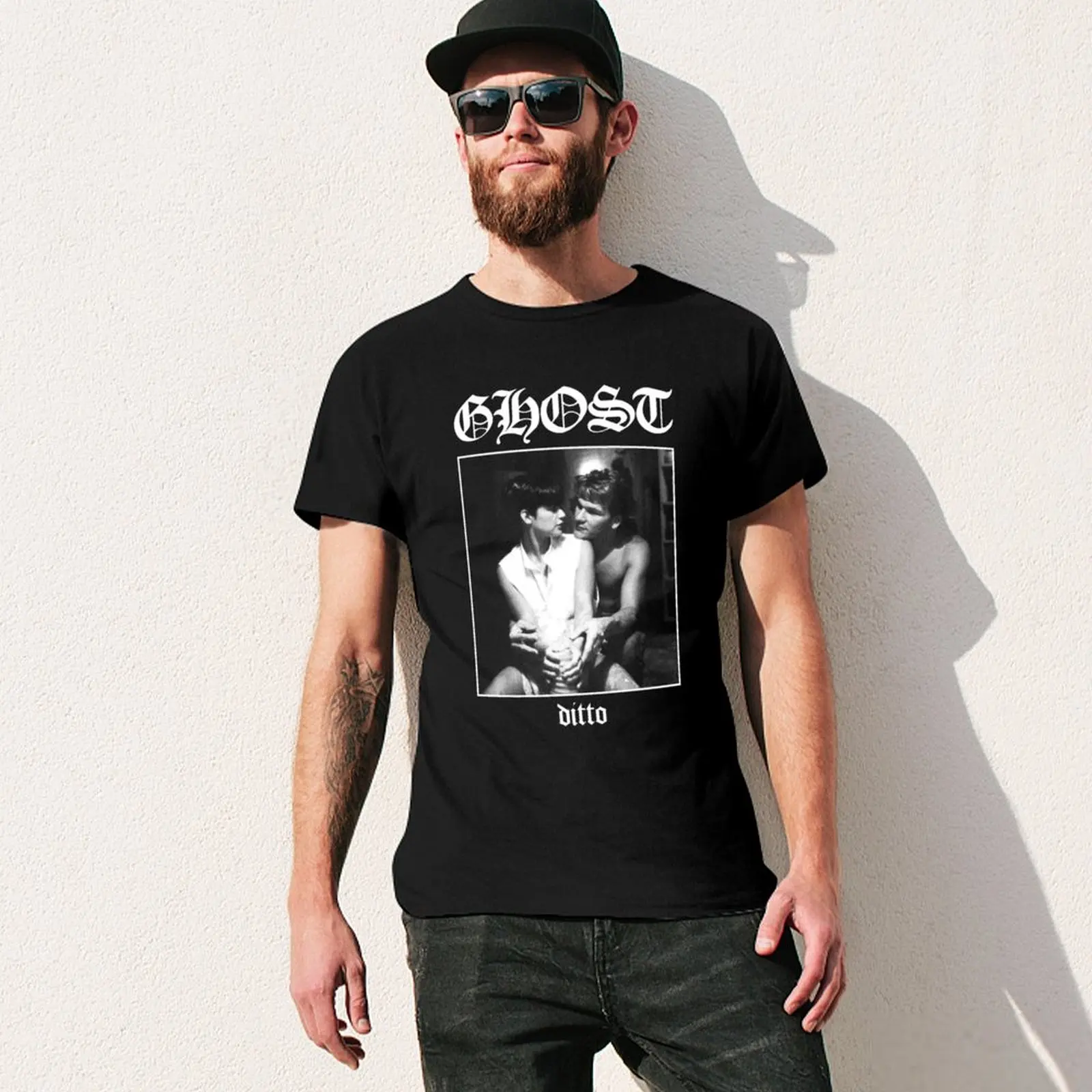 Ghost Ditto - Patrick Swayze Black Metal Parody T-Shirt shirts graphic tees new edition clothes for men