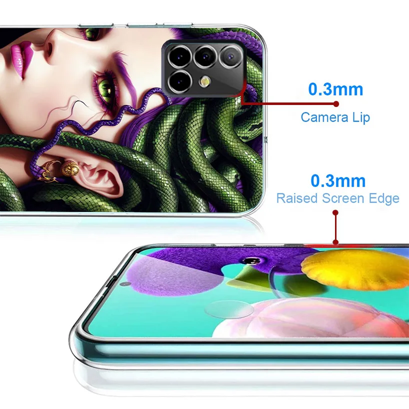 Medusa Greek Mythology Phnoe Case for Samsung Galaxy A14 A54 A34 A24 A13 A53 A33 A23 A52 A12 A32 A22 A03S A02S A04S Unique Cover