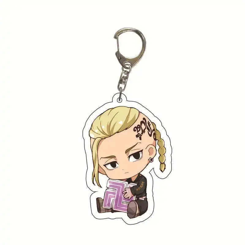 Anime keychain Tokyo Revengers Manjiro Ken Takemichi Hinata Atsushi Acrylic Women Accessories Cute Bag Pendant Key Chain Gifts