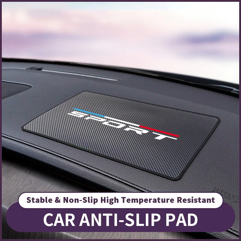 Car Dashboard Pvc Anti-Slip Mat for Interior Center Console, Anti-Slip Rubber Mat for Phone Holder and Sunglasses Storage, Horizontal Lines, Blue, White, Red, Sport Style