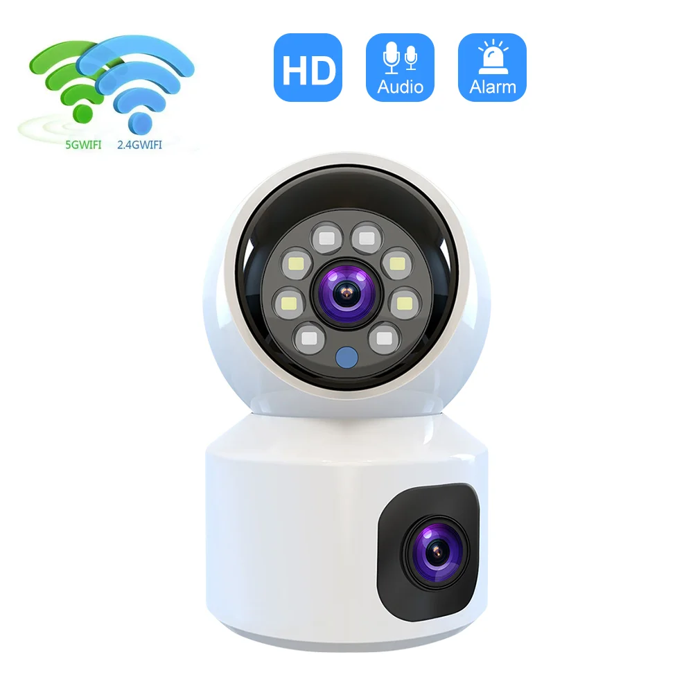 HD Mini Camera Wifi Wireless Dual Lens 8MP IP Cameras Smart Night Vision CCTV Security V380 Pro PTZ Camara Indoor Baby Monitor