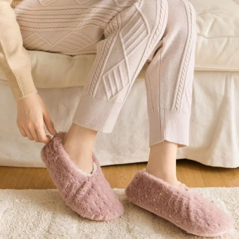 

Модные толстые термоноски в горошек, противоскользящие коралловые флисовые тапочки для сна, чулочно-носочные изделия, теплые зимние теплые носки для дома