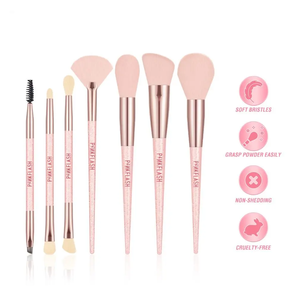 Pink Sparkling Multi-functional Makeup Brushes Foundation Blush Eyeshadow Liner Powder Blending Brush Face Makeup Tools