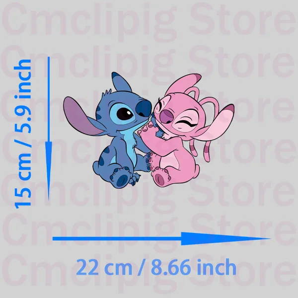 Disney lovely Stitch Patch for clothes vinyl stickers DIY children stripes for jeans iron on transfer