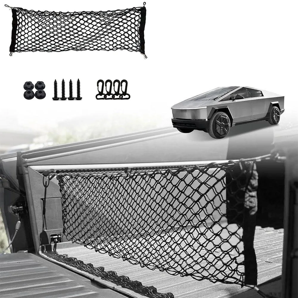 110cm Car Trunk Net Adjustable Elastic Rear Cargo Mesh Organizer with Hooks Universal Auto Accessories For Car SUV Truck Van