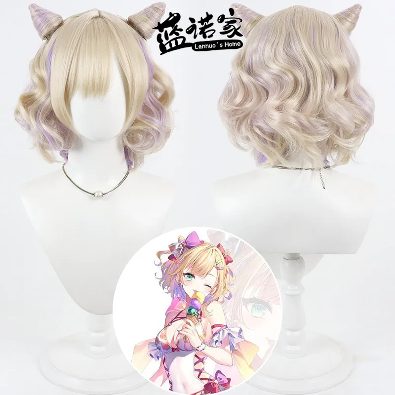 Virtual Vtuber Hutao Noya Cosplay Wig Halloween Carnival Party Props Synthetic Hair Heat Resistant Fiber + Wig Cap