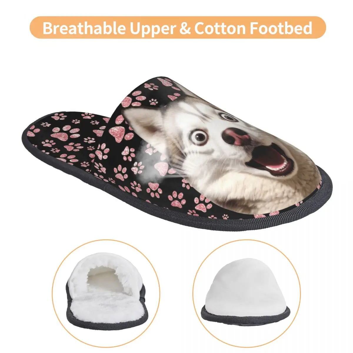 Custom Your Dogs Cats Face Meme Soft Memory Foam House Slippers Women Animal Lovers Cozy Warm Anti-skid Sole Slipper