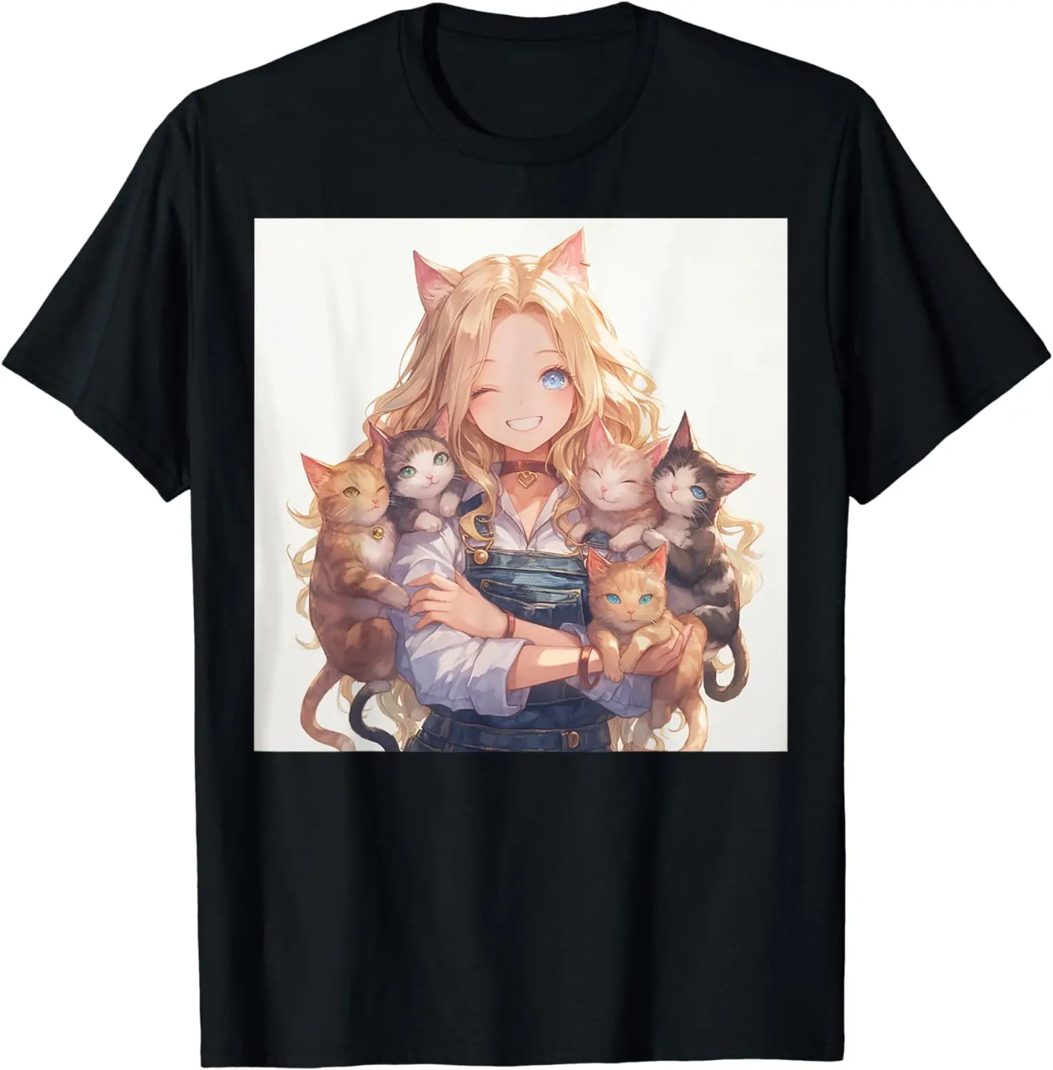 Anime and Cats Lover for Teen Manga kawaii Graphic Otaku T-Shirt