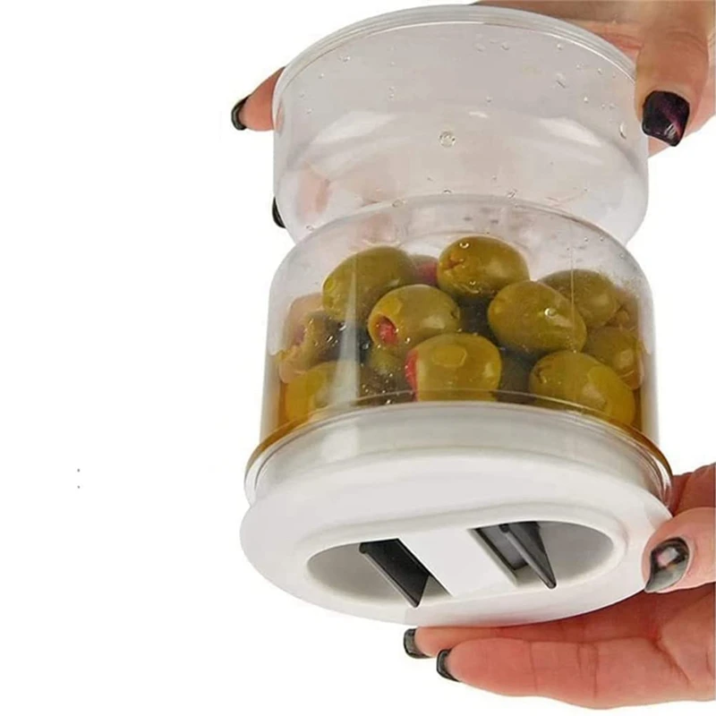 3X Pickle And Olive Hourglass Jar, Pickle Flip Jar Separated From Wet And Dry, Pickle Jar With Strainer Flip, Separator