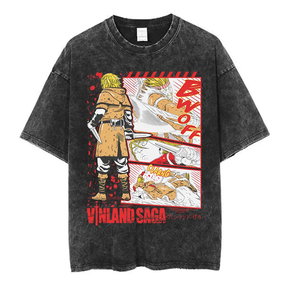 Washed T-shirt Anime Monster Naoki Urasawa T Shirt Vinland Saga The Onlg Thing Is All Humans Are Equal In Is Denth T-shirts Tops