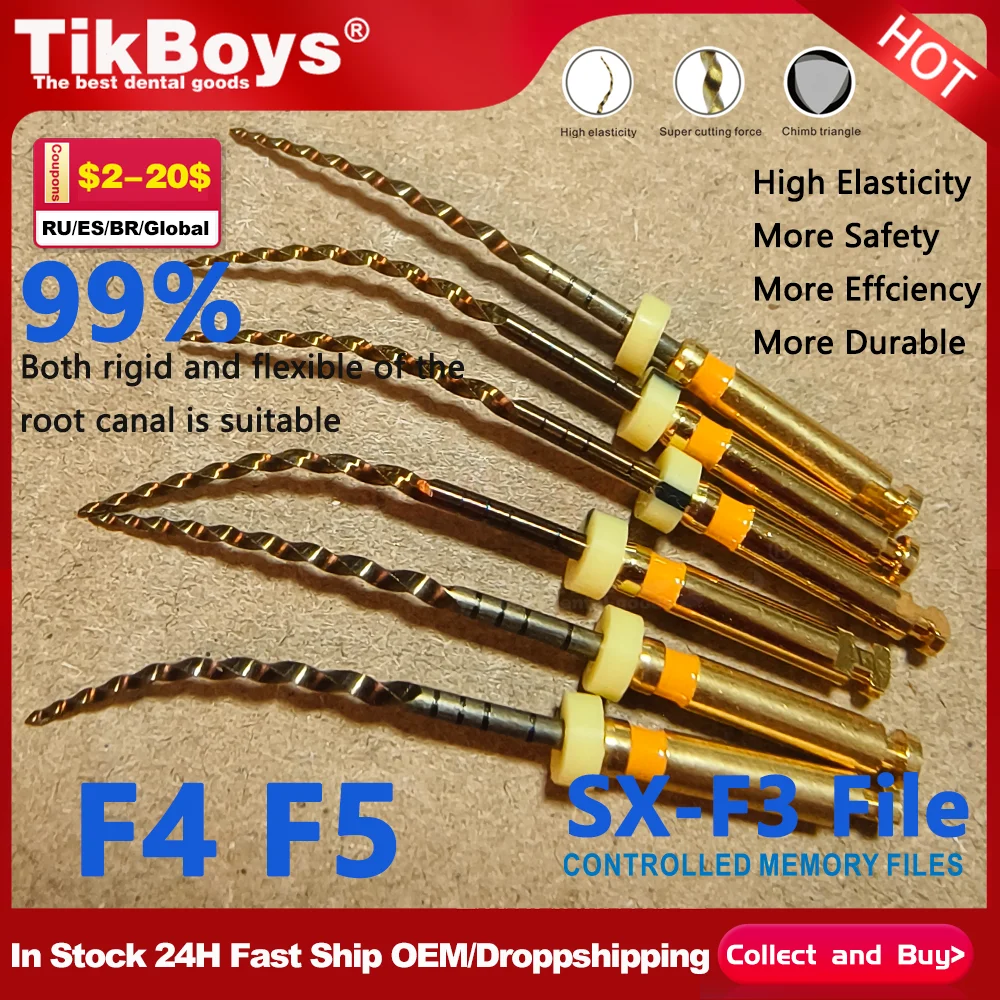 

Dental SX-F3 Super Files 04/06Taper Gold Universeral Engine Использование роторных эндофайлов Golden Dondontic Root Canal NITI Инструмент для стоматолога