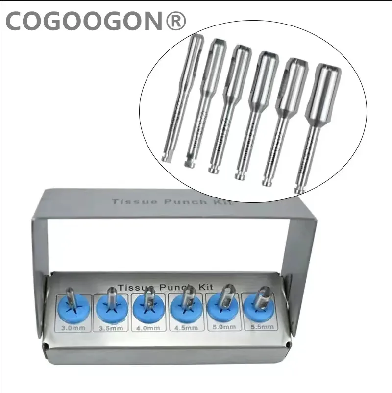 

6pcs Dental Implant Trephine Bur Tissue Punch Stainless steel Planting Tools Dental Implant Tissue Punch Surgical Tools