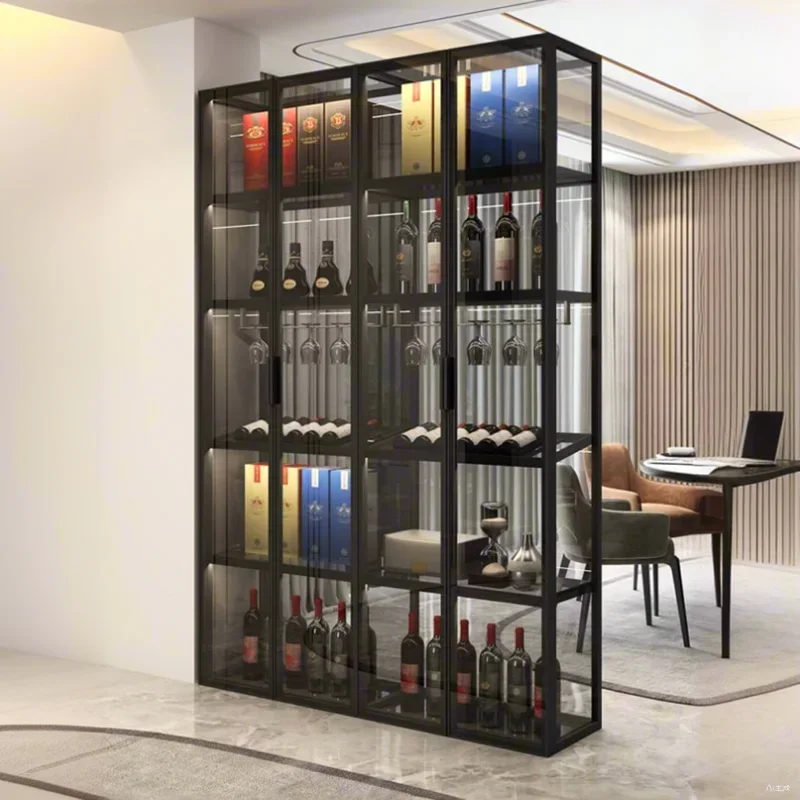 

Open Cabinets Display Room Drinks Cabinet Bar Luxury Liquor Modern Home Hanging Wine Decoration High End Szafka Furniture Wall