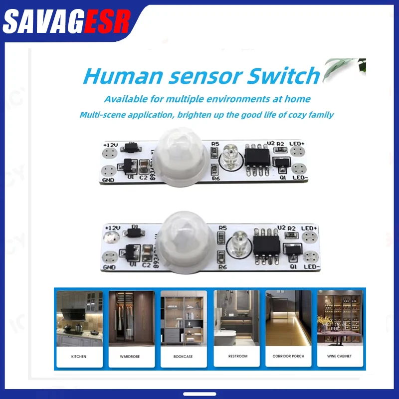 3A DC 5-24V Infrared Human Body Induction Module LED Cabinet Lamp Human Body Sensor Switch Module With Light Sensing
