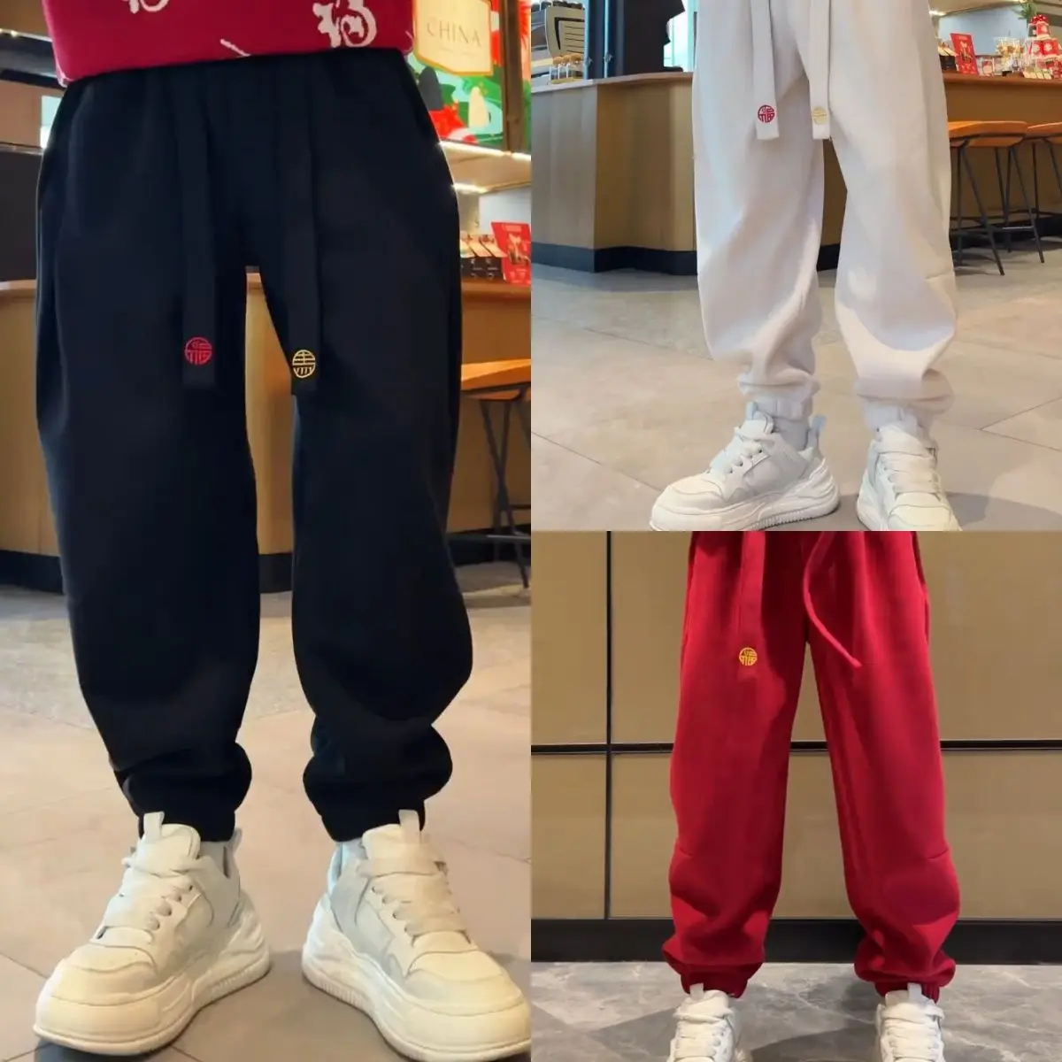 

Winter New Faion Men's Casual Pants Fce Lined Versatile Comfortable Personali Trendy Loose Fit mid Waist Youth Size