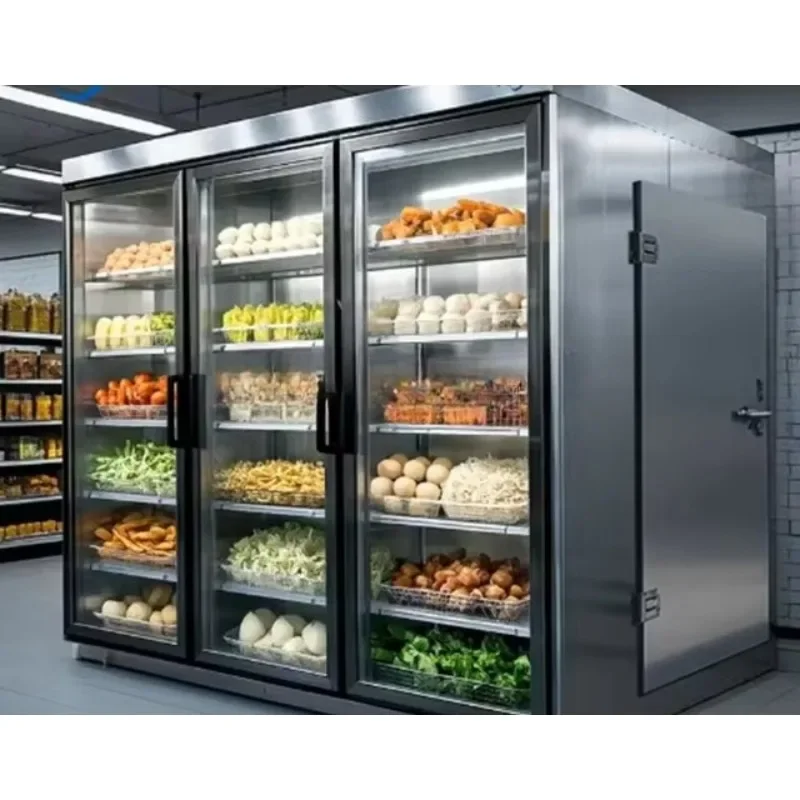 Commercial 4 Door Stainless Steel Display Fridge Kitchen Refrigerator Cooler Customized