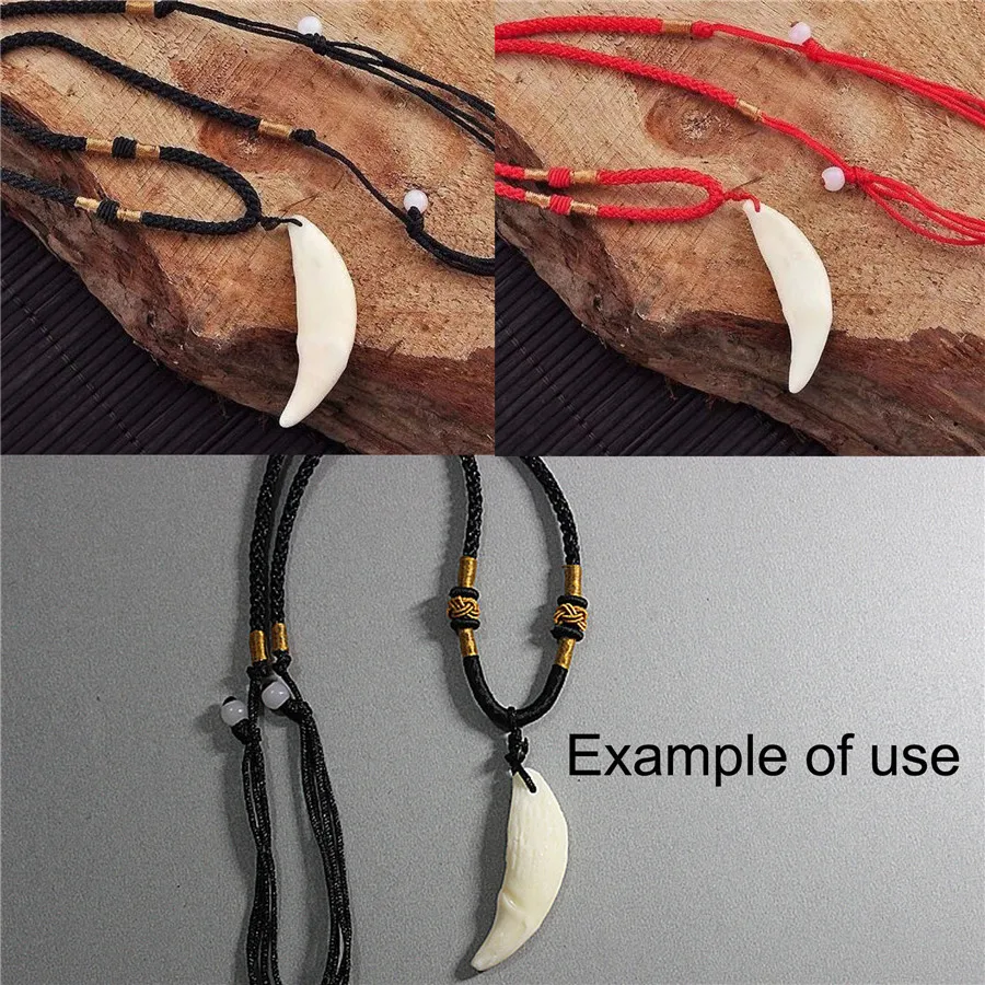 6PCS Resin White Ivory Wolf Tooth Charms Fangs Animal Teeth Pendant For Necklace Jewelry DIY Handmade Accessory