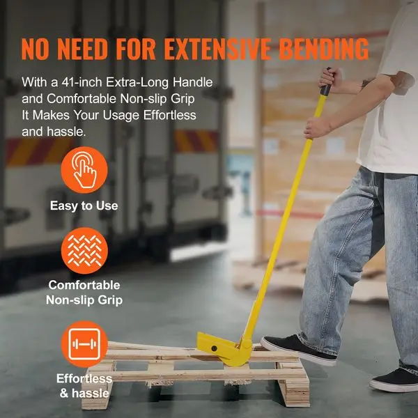 VEVOR Pallet Buster, 41-Inch Handle, 2000 lbs Weight Capacity, Q235 Carbon Steel, Heavy Duty Deck Wrecker Demolition Wood Pallet