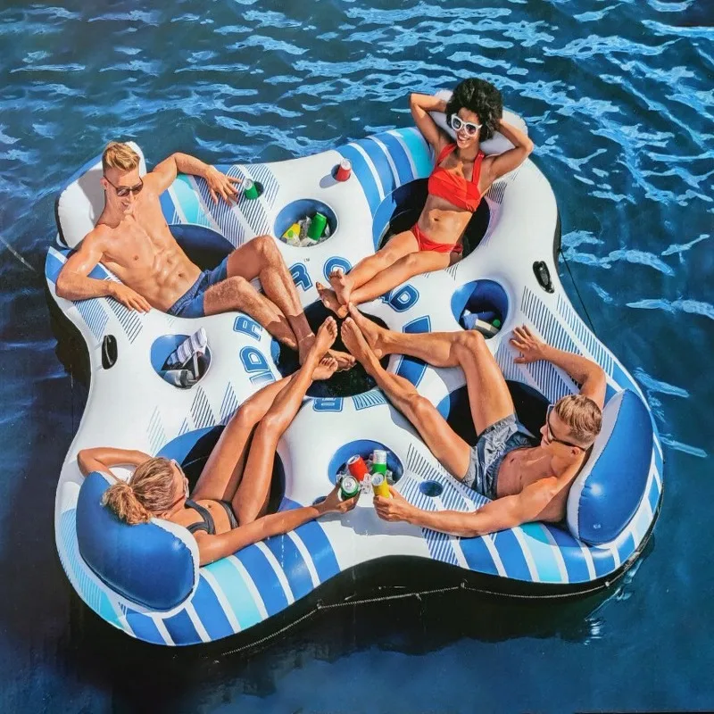 Anillo flotante para cuatro personas Hinchable de agua de ocho caracteres