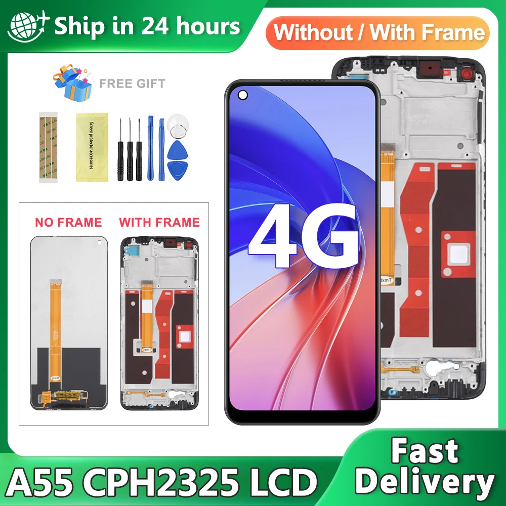 6.51'' Screen For OPPO A55 4G CPH2325 Lcd Display Touch Screen Digitizer Assembly For A55 4G Screen replacement