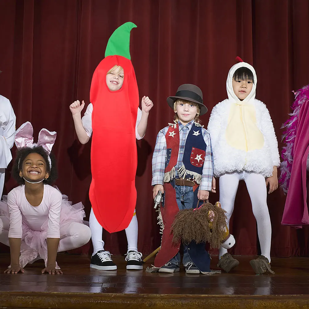 

Костюм для косплея с перцем чили, детская крутая тканевая праздничная одежда для косплея, забавный маскарадный наряд для выступлений, одежда с перцем чили