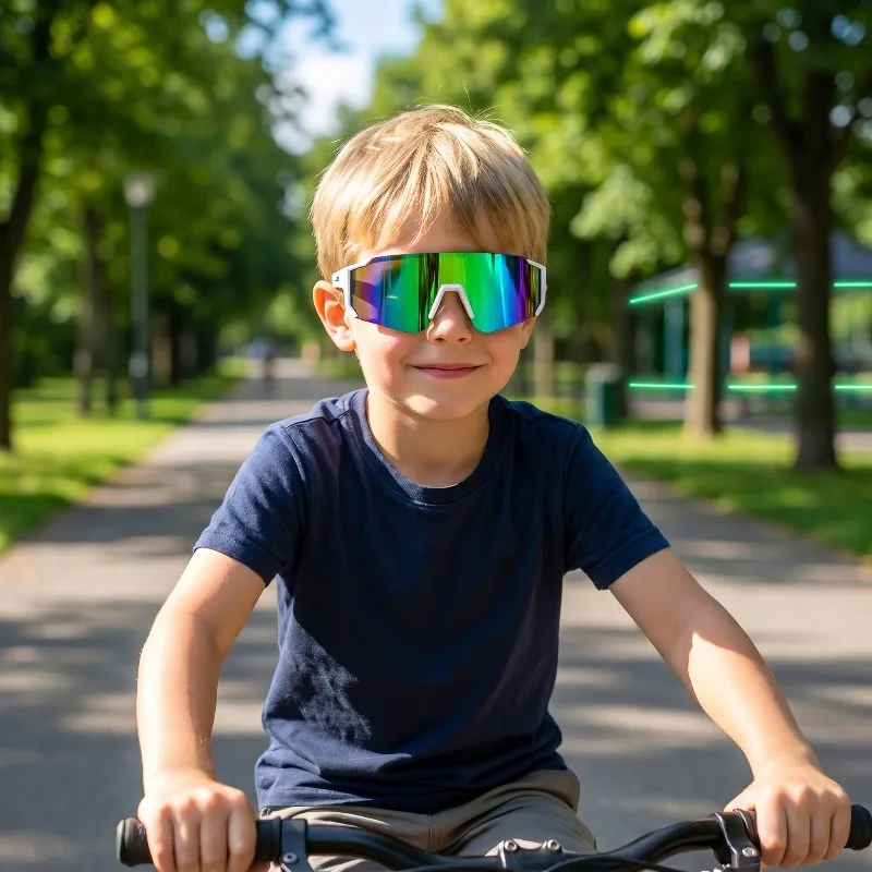 Children Cycling Sunglasses UV400 Protection Boys Girls Sports Eyeglasses Outdoor Riding Goggles for Kids 3-10 Years