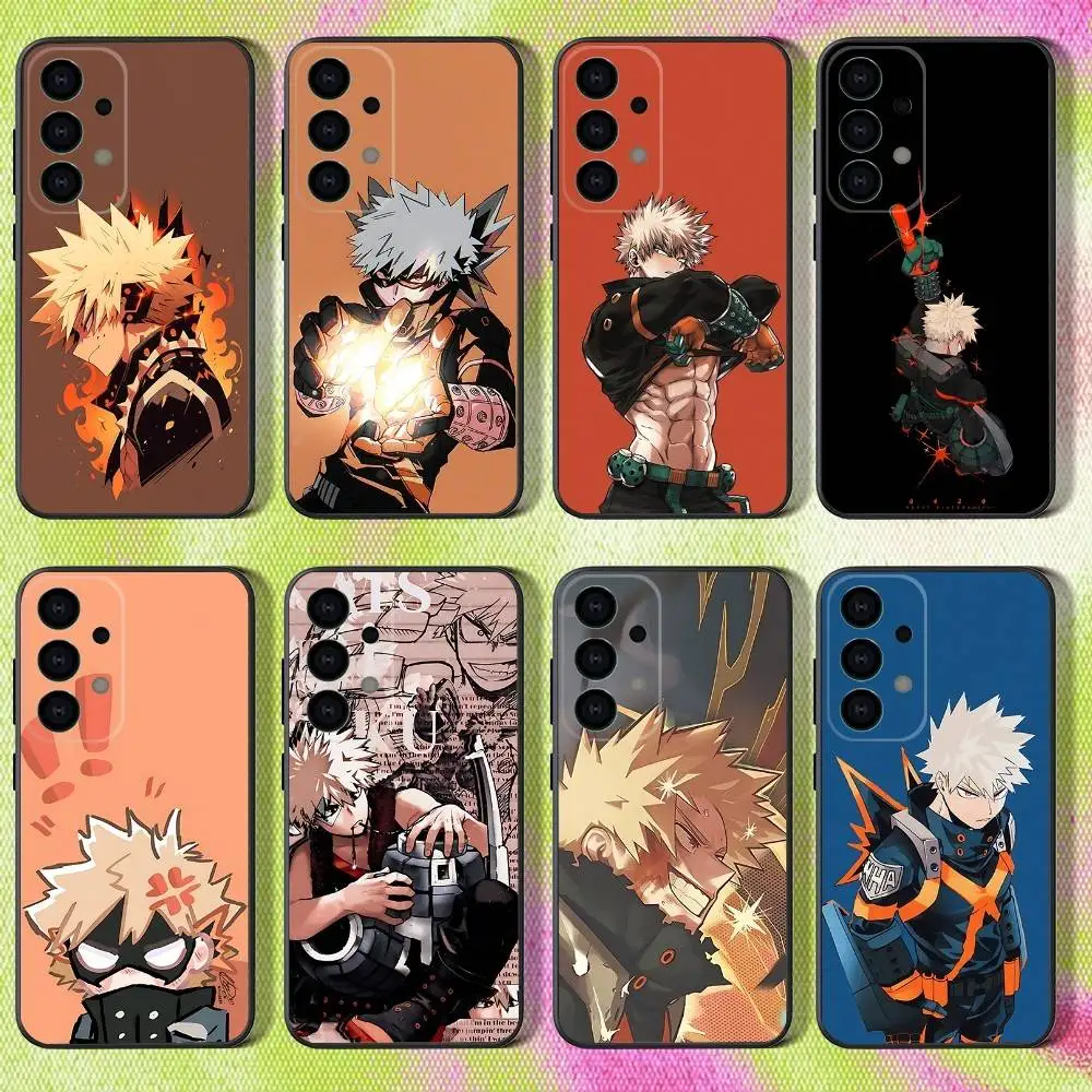 

Phone Case For Samsung S25,S24,S21,S22,S23,S30,Ultra,S20,Plus,Fe,Lite,Note,10,9,5G Bakugo My Hero Academia Black Cover